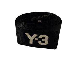 Y-3 Adidas Yohji Yamamoto Logo Belt Black Woven Webbing Streetwear Size M 125cm
